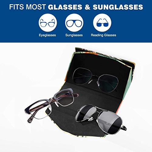InterestPrint Hawaii Beach and Surfboard Foldable Eyeglass Case Triangular Sunglasses Case Hard Shell