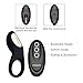 EROCOME Full Silicone Vibrating Sagitta Remote Control Cock Ring - Waterproof Rechargeable Penis Ring Vibrator with 8 Modes - Sex Toy for Male or Couples (Black)