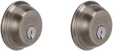 Schlage B62N620 Deadbolt, Keyed 2 Sides, Antique Pewter by Schlage Lock Company
