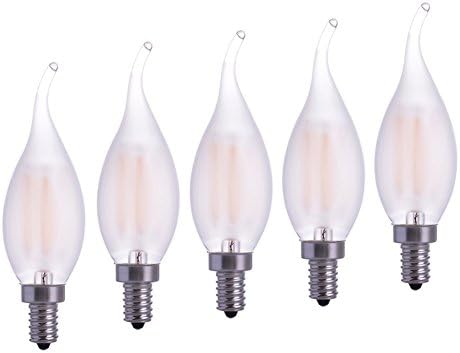 Yaoten (5-PACK) E12 LED Filament Candle Light Bulb 6W To Replace Incandescent 60W Bulb Soft White 6000K 360 Degree Beam Angle For Home,Restaurant,Droplight,Wall Lamp YT-C35-16