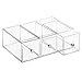 mDesign Plastic Stackable Desktop Organizer Tower Storage Station with 3 Drawers for Home Office - Holds Pens, Sticky Notes, Binder Clips, Notepads, Gel Pens, or Erasers - Lumiere Collection - Clear