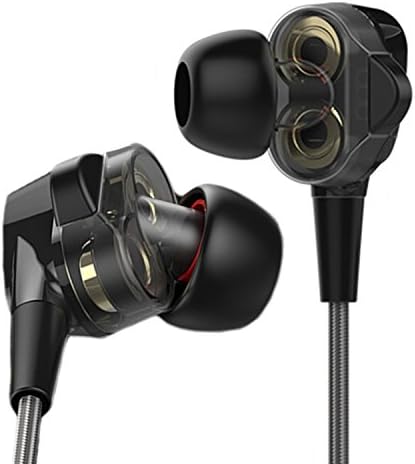 Headphones,CHSMONB In Ear Earphones Earbuds Headphones Headset with Dual Drivers, High-fidelity Audio and Deep Bass with Mic for Apple iOS and Android Phone MP3 Players PC Tablet