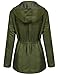 Bifast Ladies Hooded Lightweigt Waterproof Rainwear Outdoor Long Slim Raincoat Army Green XL
