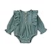 Infant Blue Romper Baby Girl Cotton Linen Long Sleeve Solid Romper Baby Clothes Girl 0-3 Months