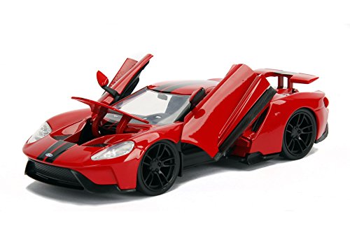 2017 Ford GT Black with Red Stripes 1/24 Diecast Model Car by Jada 99389 - Thumbnail 2