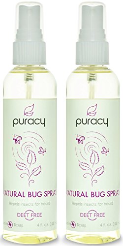 Puracy Natural DEET-Free Mosquito Repellent, Scientifically Proven to Repel Insects for Hours, Essential Oil Bug Spray, Safe for Children and Pets, Non-Greasy, 4 Ounce Spray Bottle, (Pack of 2)