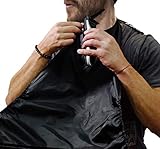 Beard Cape Apron for Shaving - NEW MODEL 2017 – Beard Shaving Bib Catcher for Easy Clean Up & a Clog-Free Drain – Grooming Cape Gift Ideas for Bearded Men