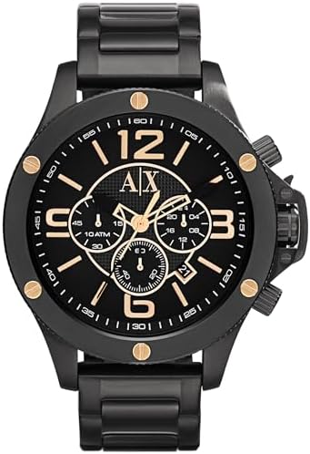 Amazon.com: A|X Armani Exchange Men's Watch, Three-Hand Black