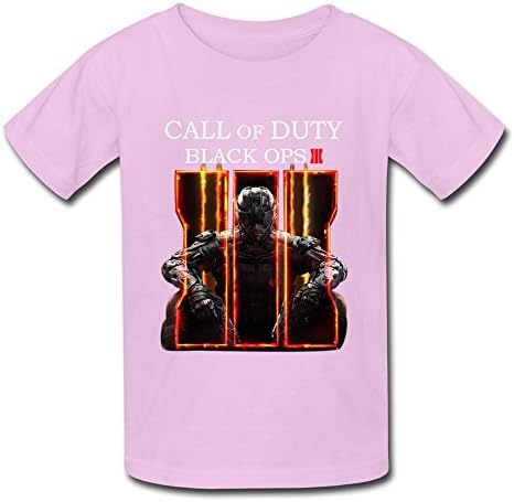 YUTUO Kid's Call Of Duty Black Ops III 100% Cotton T-shirts Pink L