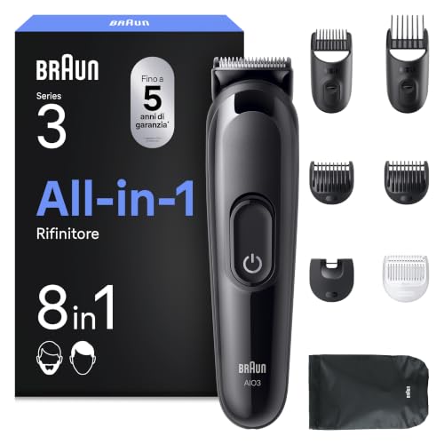 Braun Rasoio Elettrico Barba e Capelli Serie 3, Accessori, Custodia AIO3545
