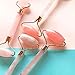 Anti Aging Natural Jade Roller for face and Gua Sha Scraping Massage Tool Set Therapy, 100% Natural Rose Quartz Facial Roller with Double Neck Slimming Massager (Pink Quartz)