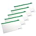 BCP 5pcs Clear Color PVC Plastic Soft Zipper Bill Bag, Pen Pouch Pen Bag, 7-1/2 x 4inches - Zipper Random Color