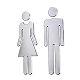 Artyea 7.8 Inch Modern Acrylic Adhesive Backed Men's and Women's or Unisex Bathroom Sign