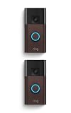 Ring Battery Doorbell (newest model), Home or business security with Head-to-Toe video, Live View with Two-Way Talk, and Motion Detection & Alerts, 2-pack, Venetian Bronze