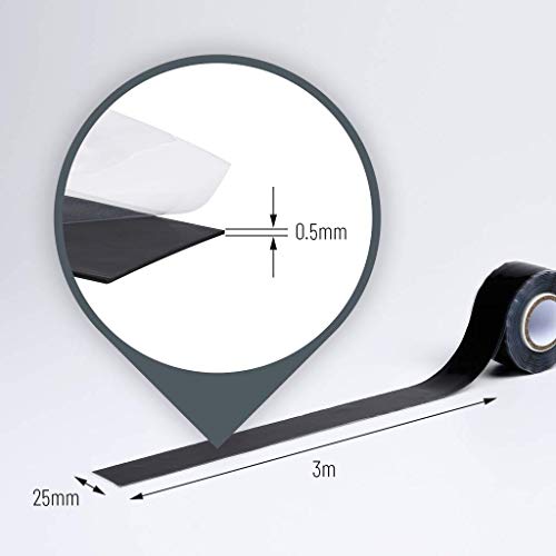 ABSINA selbstverschweißendes Isolierband 25 mm x 3 m - 6er Pack Silikonband schwarz für Wasser & Luft - Dichtungsband… – Bild 7