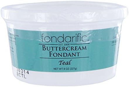 Fondarific Buttercream Flavored Rolled Fondant Icing Teal 8 Ounces