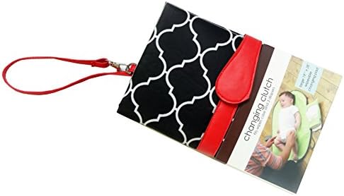 Baby Portable Diaper Changing Pad, Organizer for Travel - Waterproof Change Mat with Clutch Baby Travel Changing Kit (Black)