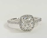 Sterling Silver 3.00 Carat Cushion Cut Cz Halo Engagement Ring - Size 5