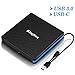 Kingbox External DVD Drive, Portable USB 3.0 Type-C CD/DVD Rewriter Burner Drive for Laptop Desktop PC Computer Windows Linux OS Apple Mac MacBook Pro Air iMac - High Speed Data Transfer - Black