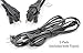 THE CIMPLE CO 2 Slot Power Cord Two Pack - Has Both Types: Polarized (Squared End) & Non-Polarized (Figure 8 End) - NEMA 1-15P to C7 C8 UL Listed - 18 AWG, 10 Amp, 125 Volt, 6 FT (1.8 Meter), Black