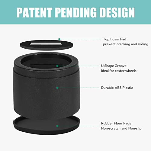 MEETWARM 3 inch Round Bed Risers for Castor Wheels, Heavy Duty