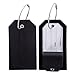 BlueCosto Luggage Tag Travel Accessories w/ Privacy Cover Steel Loops - Black, Pack of 2