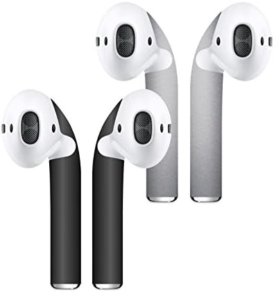 Airpod Skins Protective Wraps (2 Pack) – Minimal Stylish Covers Customization and Protection, Compatible Apple AirPods (Matte Black and Silver)