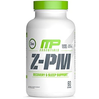 MP Essentials Z-PM, Natural Sleep-Support Supplement, Nighttime Muscle-Recovery and Sleep Aid, Healthy Testosterone Support, Melatonin, Zinc, and Magnesium, MusclePharm, 60 Servings