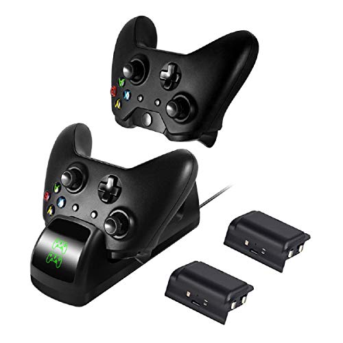Bek Design Xbox One Controller Charger Dual Charging Station for Xbox One/One S/One X/One Elite - 2 Rechargeable Battery Packs Included