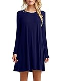 Bestown Women's Casual Draped Long Sleeve Simple Loose Dress Shirt