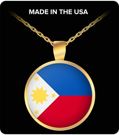 Philippines National Flag Round Pendant Necklace