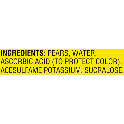 DEL MONTE NO SUGAR ADDED SLICED BARTLETT PEARS, CANNED FRUIT, 4 PACK, 14.5 OZ CANS, YELLOW