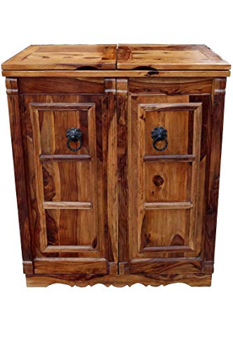 Orientalischer Hausbar Bartheke aufklappbar aus Massivholz Jiya Braun 180cm Groß | Theke Bar Tresen Deko orientalisch… – Bild 3