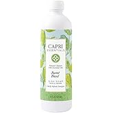CAPRI ESSENTIALS Dish Soap Liquid, Natural Household Cleaning Supplies, Plant Based Aromatic Dish Detergent, Blend of Essential Oils with Almond Oil, Eucalyptus & Peppermint, Sweet Basil, 16 FL Oz