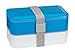 Stackable Spillproof Bento/Lunch Box Sleek and Sophisticated Design Container for Adults Including Utensils with Movable Divider (Blue)