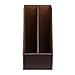 KINGFOM Wooden Leatherette Desktop File Folder Organizer and Document File Stand Journals Magazine Rack 2 Slots (brown)