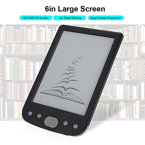 Ebook Reader, 6 Inch 800600 HD E Book Reader with E-Ink Screen and 2500MAH Large Battery Maximum 32GB TF Card for Student Worker(Gray)