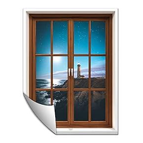 Wall Paper Small Wall Mural Beautiful Scenery Out of The Window Wall Art Removable Wall Decoration for Bedroom Living Room - 24x32 inches