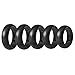 Yoheer(tm) Men's Rubber Silicone Wedding Ring 5 Rings PER Pack Universal Size Black Elastically Rings. Make an Artful and Unique Birthday or Anniversary Gift (Black)