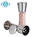 Adoric Life Salt and Pepper Grinders Set of 2, Brushed Stainless Steel Pepper and Salt Mill Shakers with Adjustable Ceramic Rotor for Himalayan Salt, Sea Salt, Pepper and More