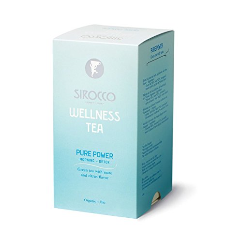 Sirocco Tee - Wellness Tea Pure Power - Bio Grüntee mit Mate und Zitrusaromen - 20 Teebeutel