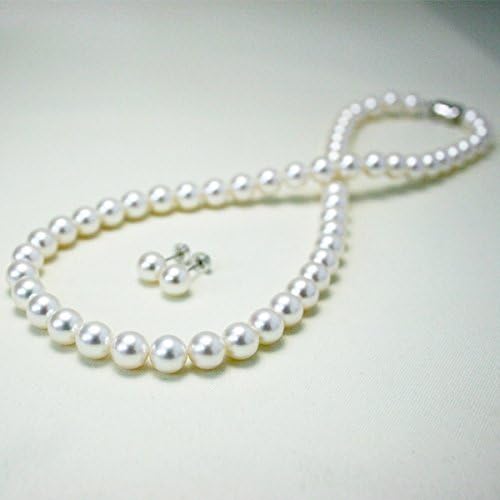 Amazon ノーブランド品 あこや真珠 花珠真珠 ネックレス ピアス イヤリング 真珠総合研究所の鑑定書付き ネックレス 通販