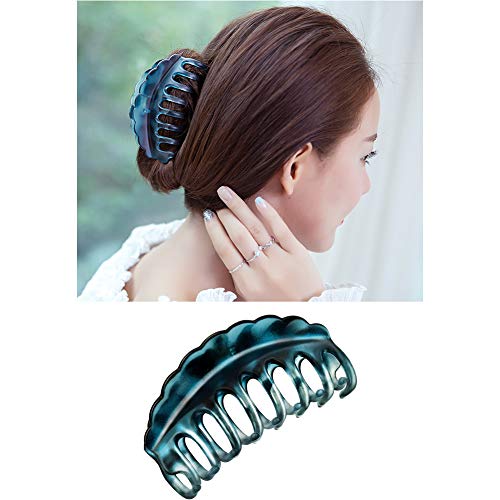 6 Pack Large Clear Leopard Black Brown Octopus Plastic Hair Claw Clips Clutcher Crab Jaw Barrettes Grips Clamps Clasps Pin Buns Braids Twist Hair Up Fancy Accessories for Women Girl Thin Thick Hair