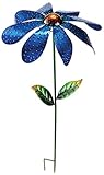 Sunset Vista Designs 92665 Large Daisy Spinner Stake, Metal, Blue