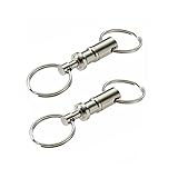 Iuhan® Fashion 2PCS Heavy Duty Dual Key Chain Ring Pull Apart Snap Lock Holder Rotating