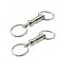 Iuhan® Fashion 2PCS Heavy Duty Dual Key Chain Ring Pull Apart Snap Lock Holder Rotating