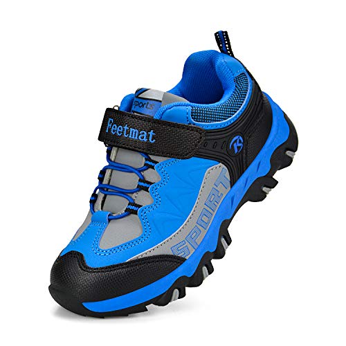 Feetmat Boys Shoes Outdoor Waterproof Hiking Shoes Kids Sneakers Blue