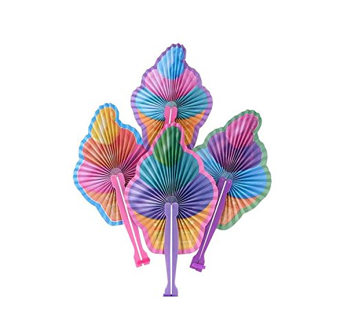 Bargain World 10" Ice Cream Folding Fans [12-Pack] | Fun & Exciting Hand Fans For Kids & Teenagers From Our Huge Collection | Sticky Notes Included - Thumbnail 3
