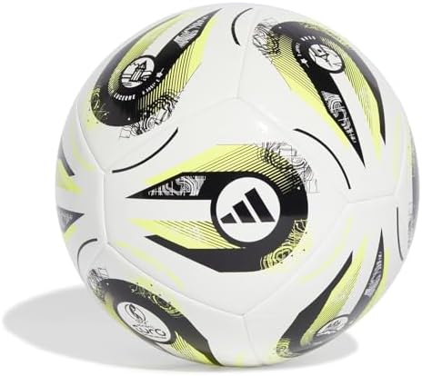 adidas Unisex Adult Womens Euros 2025 Club Football, Branco/Preto/Limão Lúcido, 5