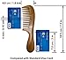 Meta-C Natural Green Sandalwood Wooden Comb - NO SNAGS, NO TANGLE, NO STATIC (Short Handle - Wide Tooth)